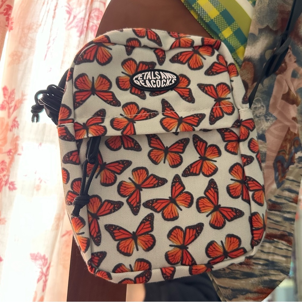 Petals and Peacock Butterfly Effect Shoulder / Crossbody Bag